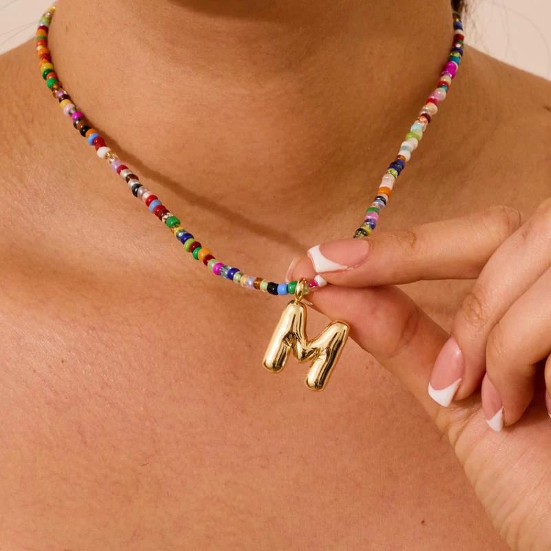 🔥LAST DAY 50% OFF - ✨Bubble Initial Letter Necklace