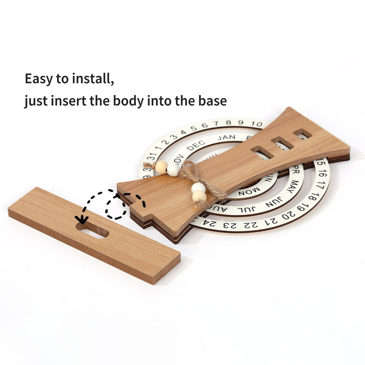 🔥LAST DAY 50% OFF - New Year Wooden Creative Manual Rotating Calendar