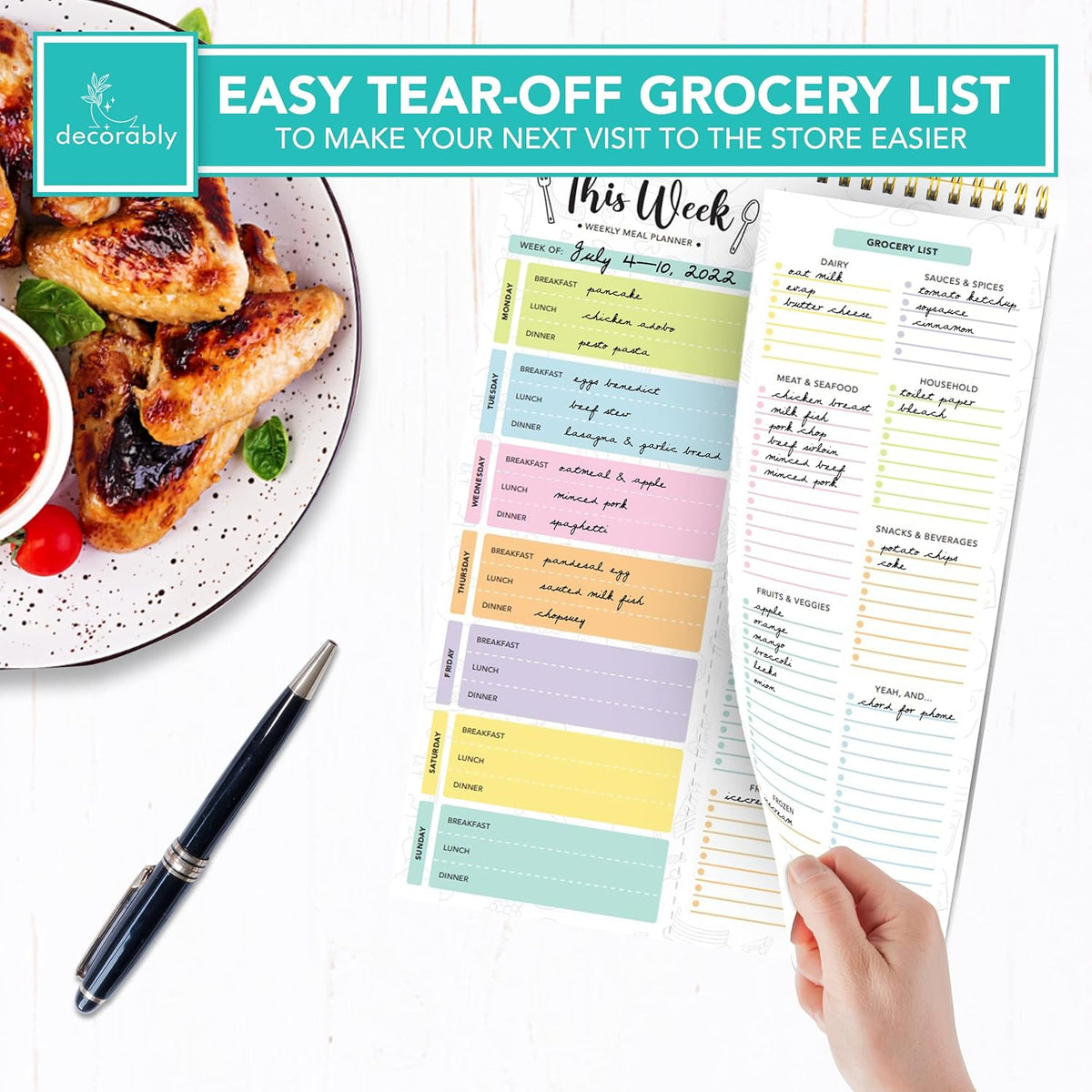 🔥LAST DAY 50% OFF📝Weekly Meal Planner Magnet with Grocery List