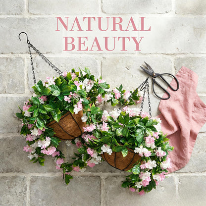 ✈️🌺Faux Crepe Myrtle Hanging Baskets – Ultra-Realistic🌸✨