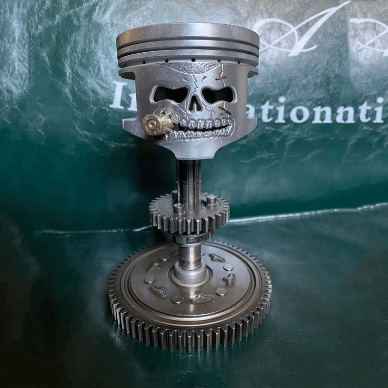 🔥LAST DAY 50% OFF - 🛠️💀Handmade Piston Skull Face Sculpture