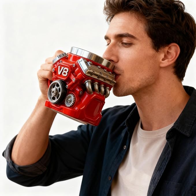 Engine-themed coffee mug