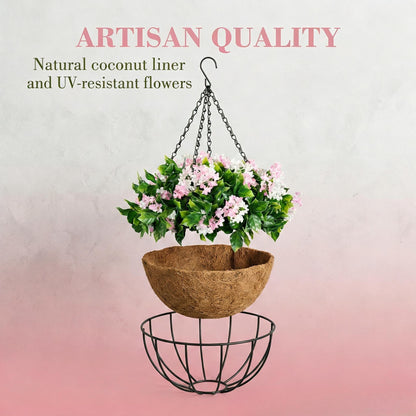 ✈️🌺Faux Crepe Myrtle Hanging Baskets – Ultra-Realistic🌸✨