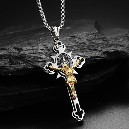 🔥Last 4 hours Sale: Save $30 -✨ST.Benedict Protection Cross Power Pendant Necklace