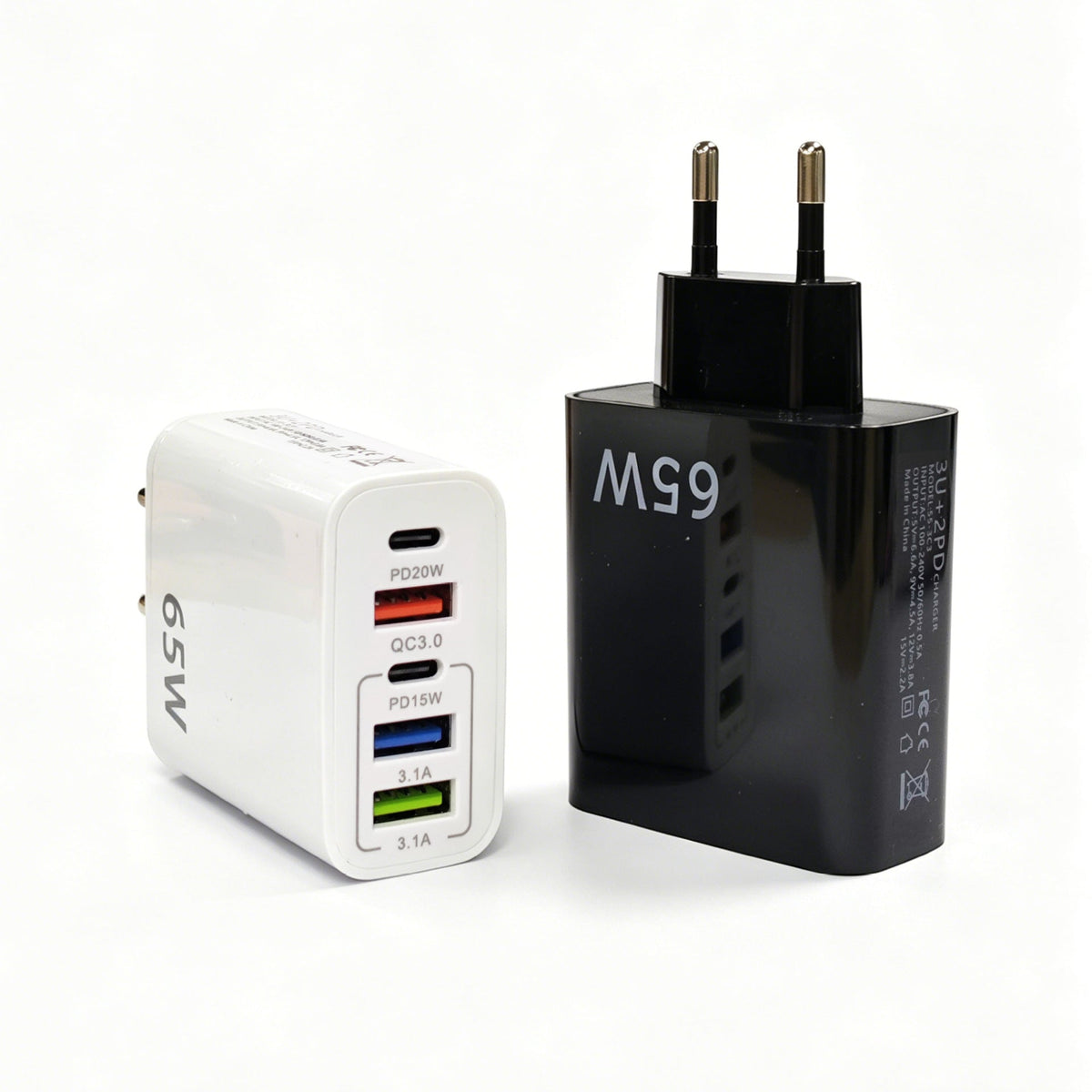 ⚡65W 5-Port Fast Charger｜PD QC Multi USB C Wall Charger