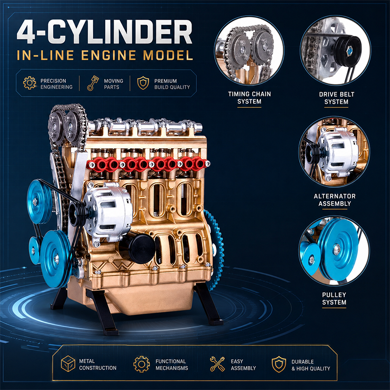🏎️The Ultimate Desktop Masterpiece: Miniature V8 Small-Block Static Model Kit🛠️