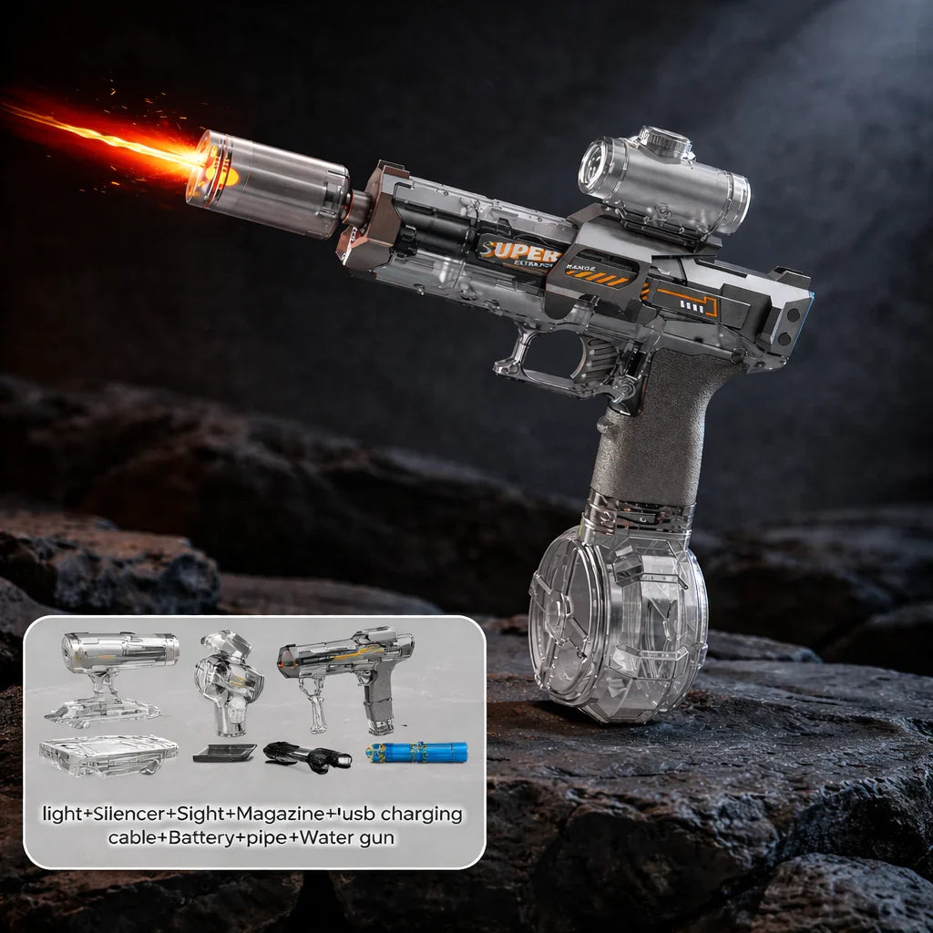 💦 Electric Water Gun | Non-Stop Automatic Spray & Tactical Sight (No Pumping Needed!)