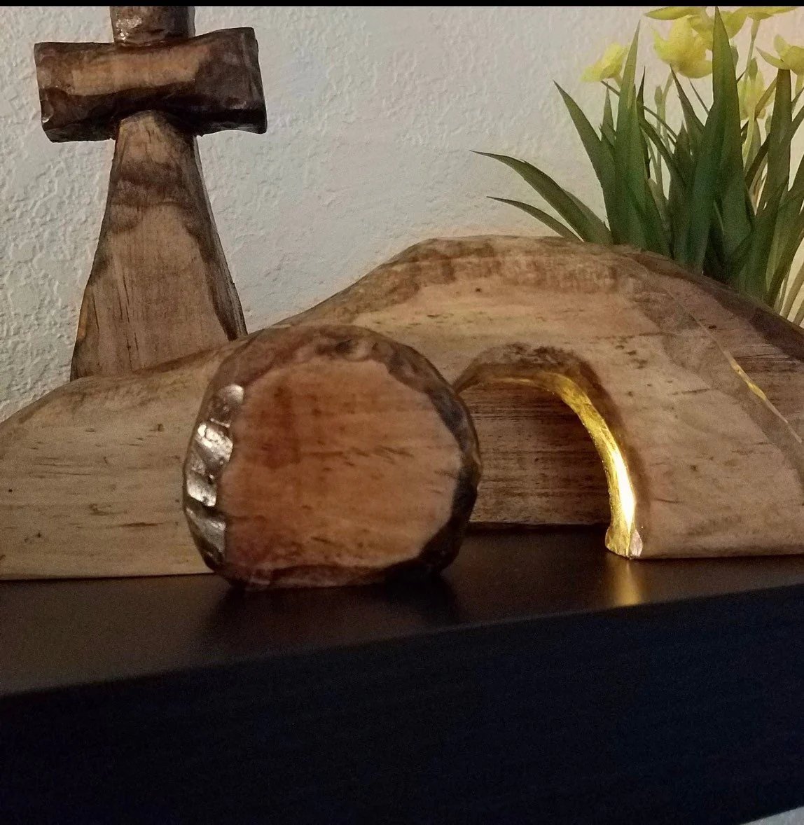 ✝️Handcrafted Wooden Cross & Empty Tomb Decoration ✨Daily Reminder of Resurrection Hope