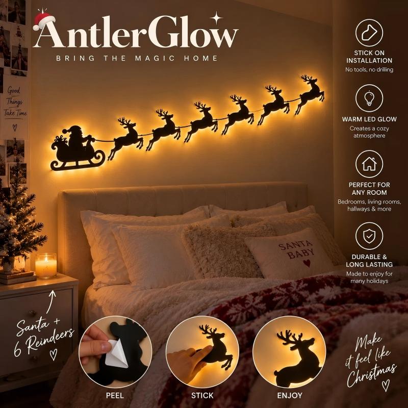 Reindeer Sleigh& Pine Tree Press On