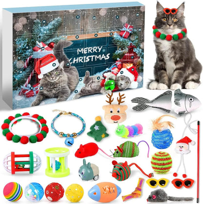 🔥Last 48 hours 57% OFF - 🐱2024 Christmas Countdown Cat Toys Advent Calendar