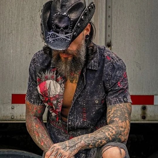 🔥LAST DAY SALE 49% OFF☠️🎩Heavy Metal Rocker Handstitched Skull Hat