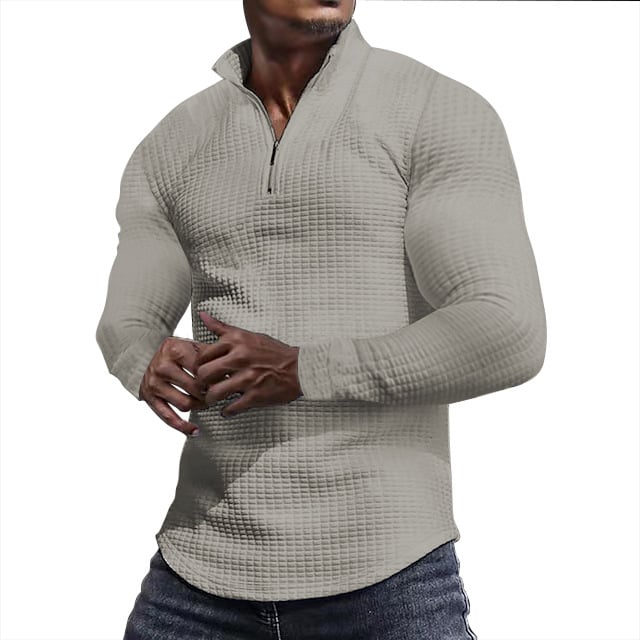 🎁Last Day Promotion 49% OFF🔥Men's Regular Fit Plain Half Zip Up Sweatshirt