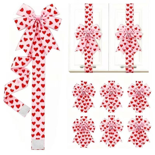 🎨💖Valentine's Day Pink Heart Large Bow Decoration
