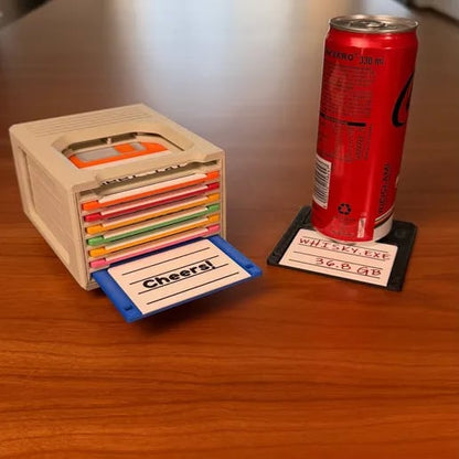 THE RETRO-TECH COASTER HOLDER💾