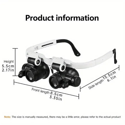 🎁👓8X 15x 23x Head Wearing Magnifying Glass with LED Light Headband