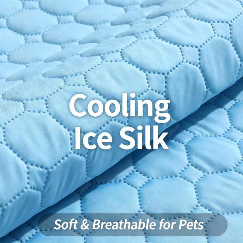 Summer Cooling Ice Silk Pet Mat Washable Anti-slip Sleeping Pad for Dogs & Cats