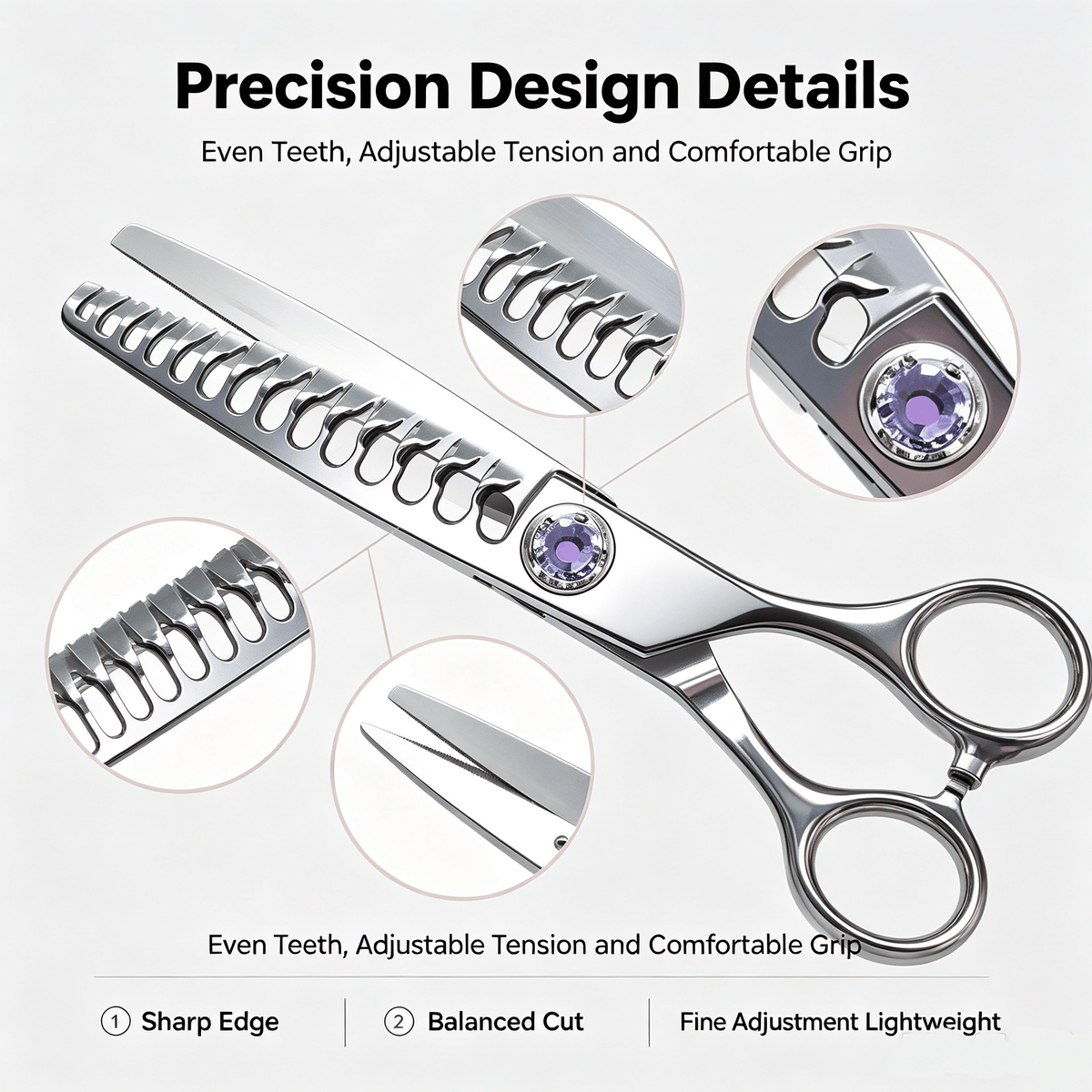 Professional Hair Texturizing Thinning Scissors--Stainless Steel Hair Shears
