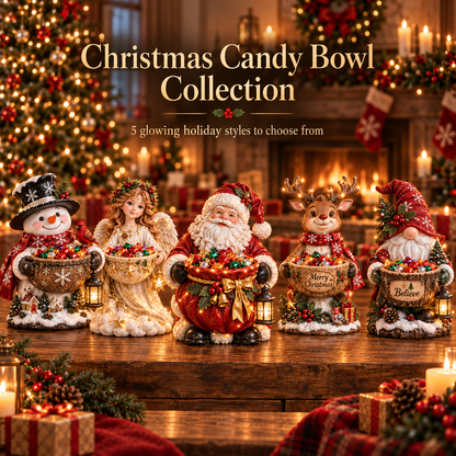 ✨Last Day 50% OFF✨ Lighted Christmas Candy Bowl Collection – 5 Festive Holiday Designs