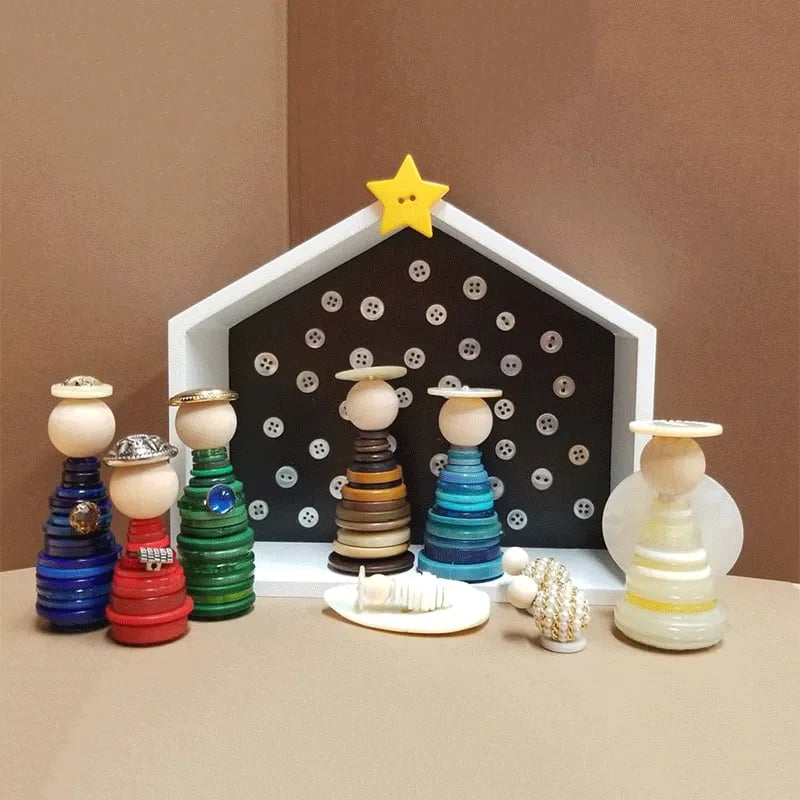 🔥LAST DAY 50% OFF✝️DIY Button Nativity Scene Kit