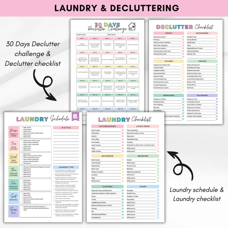 🔥LAST DAY 50% OFF📚ADHD cleaning planner bundle
