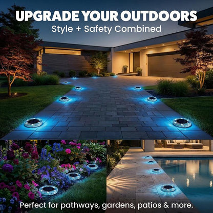 🚀Gift for Father's Day✨Solar Outdoor Mosaic Disc Lights (4-Pack)