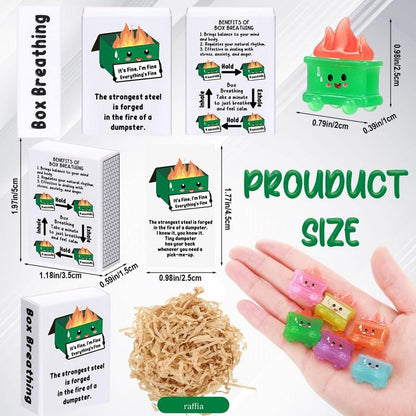 🎁 ✨ Glow-in-the-Dark Mini Dumpster Fire Resin Ornament Set(9 Pcs) – Valentine’s Desk Stress Relief Figurine🔥