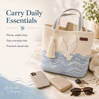 🔥Last Day 49% OFF - ✝️Handcrafted Faith-Inspired Dove Crochet Shoulder Bag