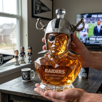 Raiders 65th Anniversary Collector Whiskey Bottle