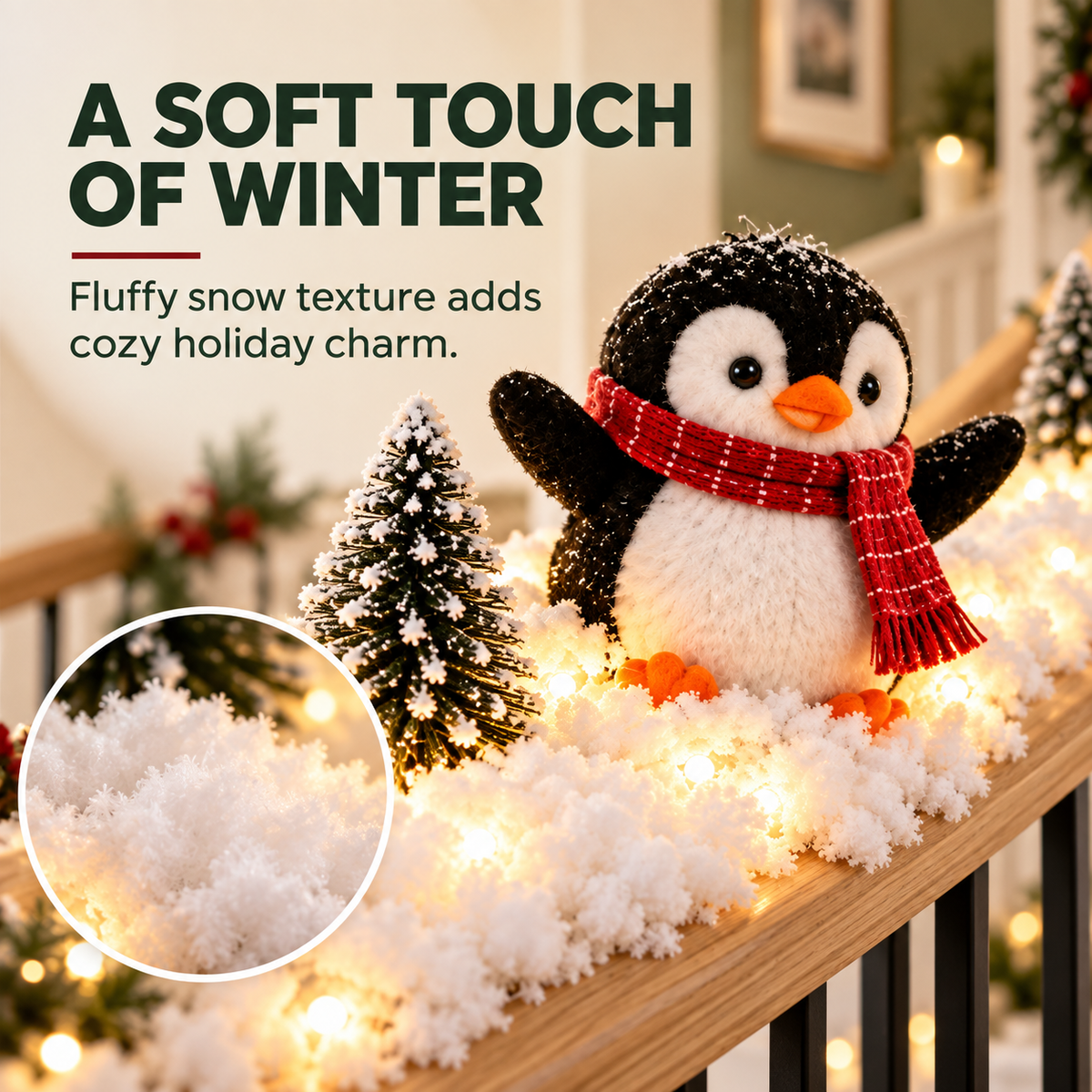 🔥Hot Sale 40% OFF🔥Playful Penguin Snowy Stair Railing Decor