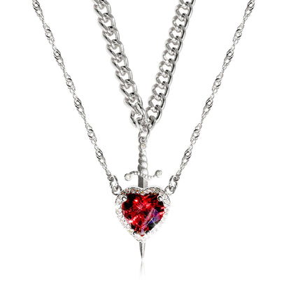🔥LAST DAY 50% OFF - 💕GM Heart & Sword Promise Necklace His / Hers Set