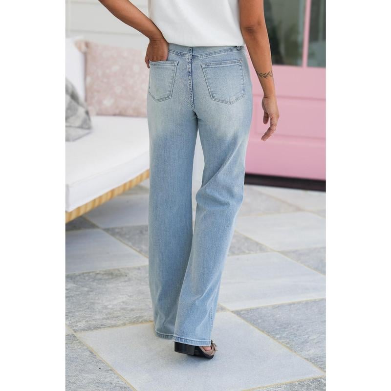 🏆LAST DAY 49% OFF💥 Vintage Wash Plus-Size Jeans -Stretchy, Straight Leg & Butt-Lifting Fit🎁