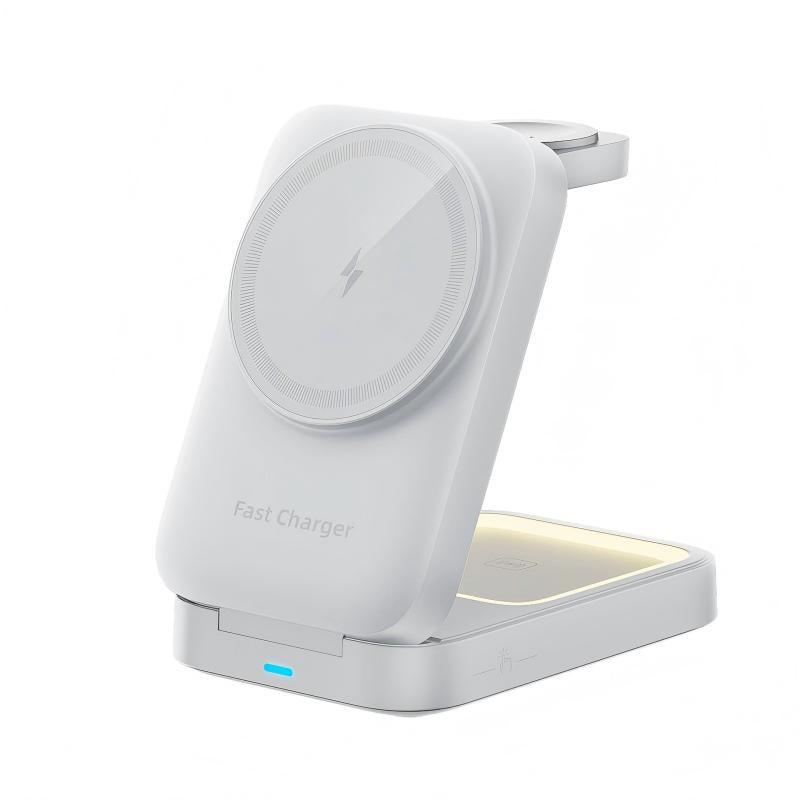 3 in 1 Foldable Magnetic Wireless Charging Station for Phone Watch Earbuds