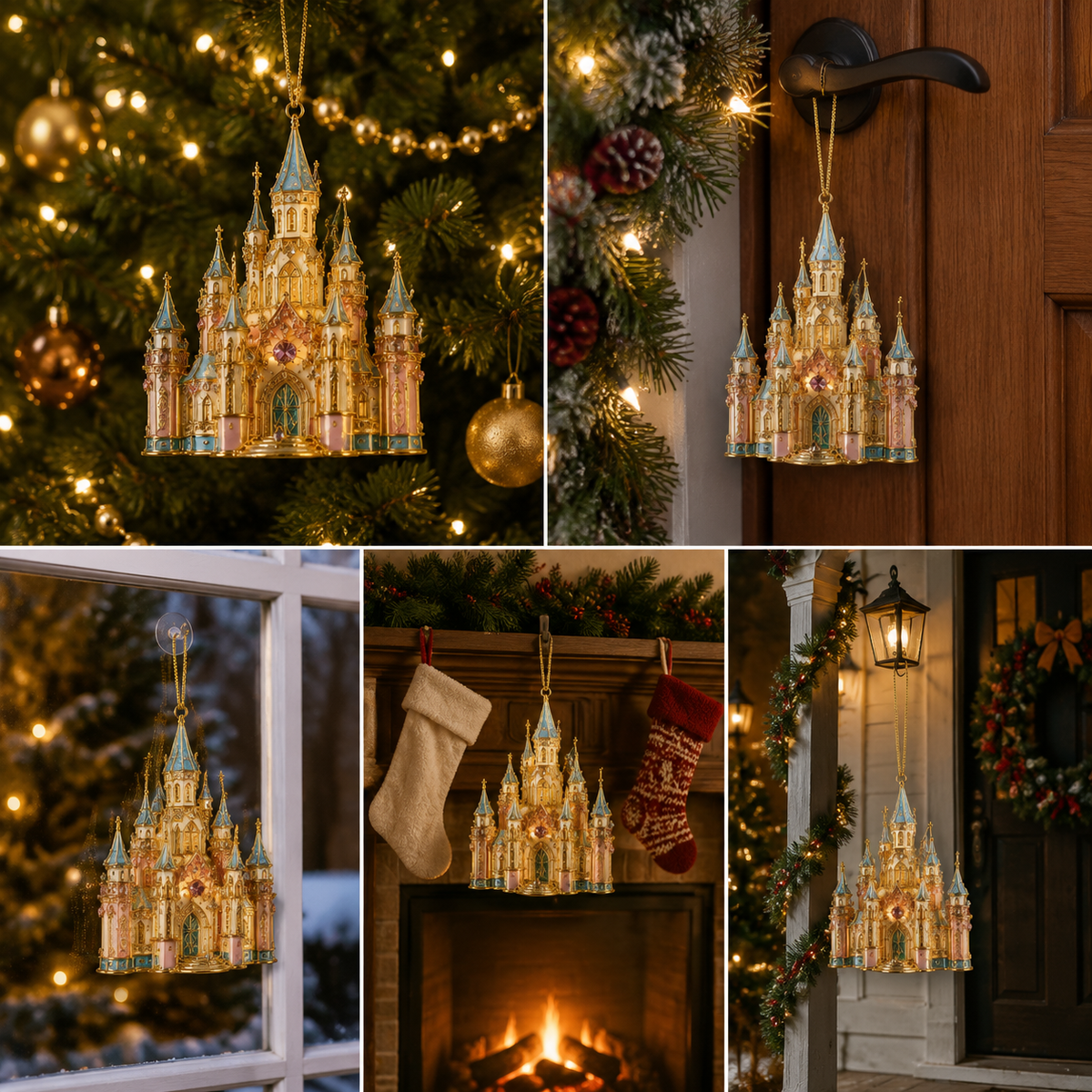 🔥Last 30pcs✨⏰ Limited anniversary edition✨49% OFF!🔥Crystal Castle Christmas Tree Ornament