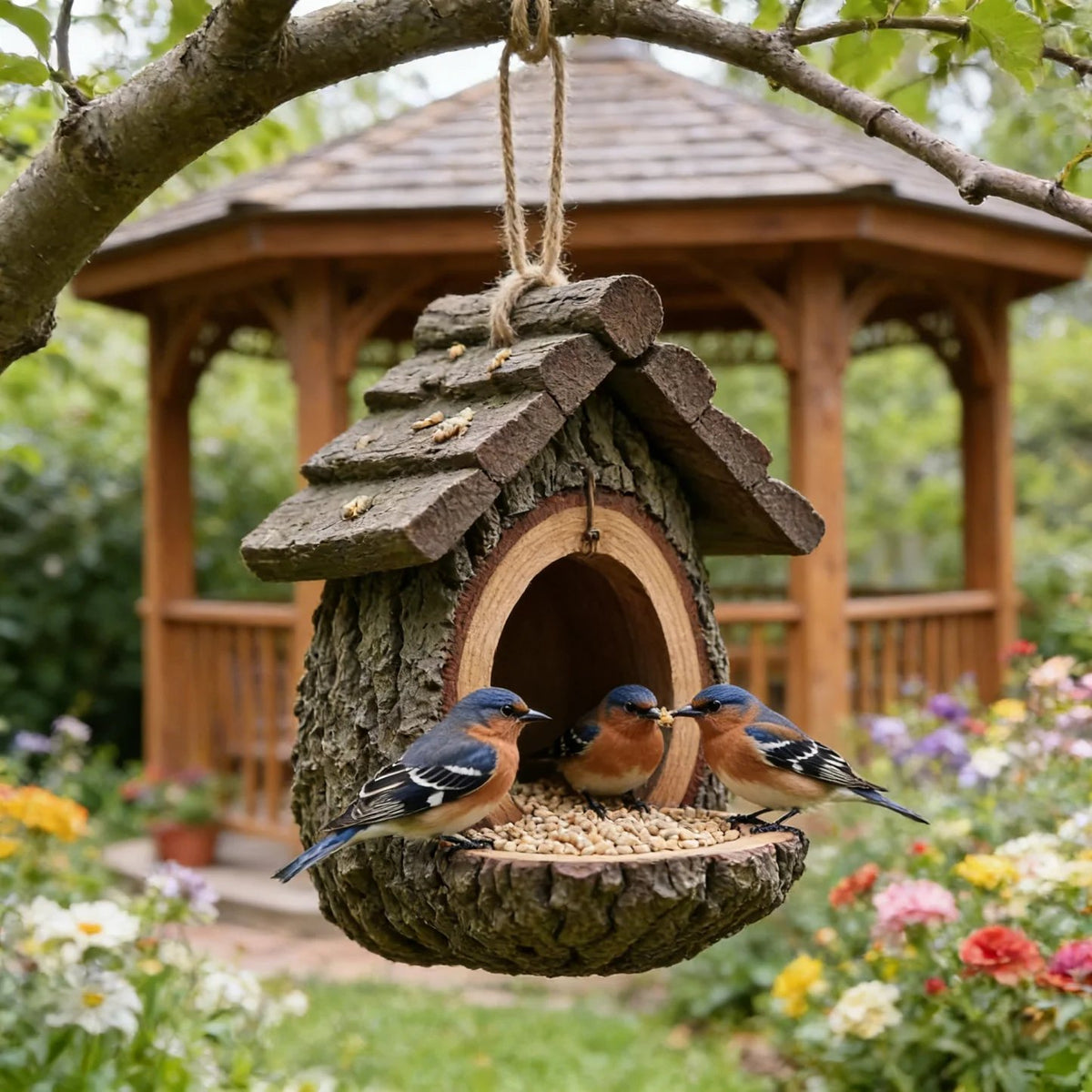 🏠Handmade Vintage Treehouse Shape Bird Feeder🪶