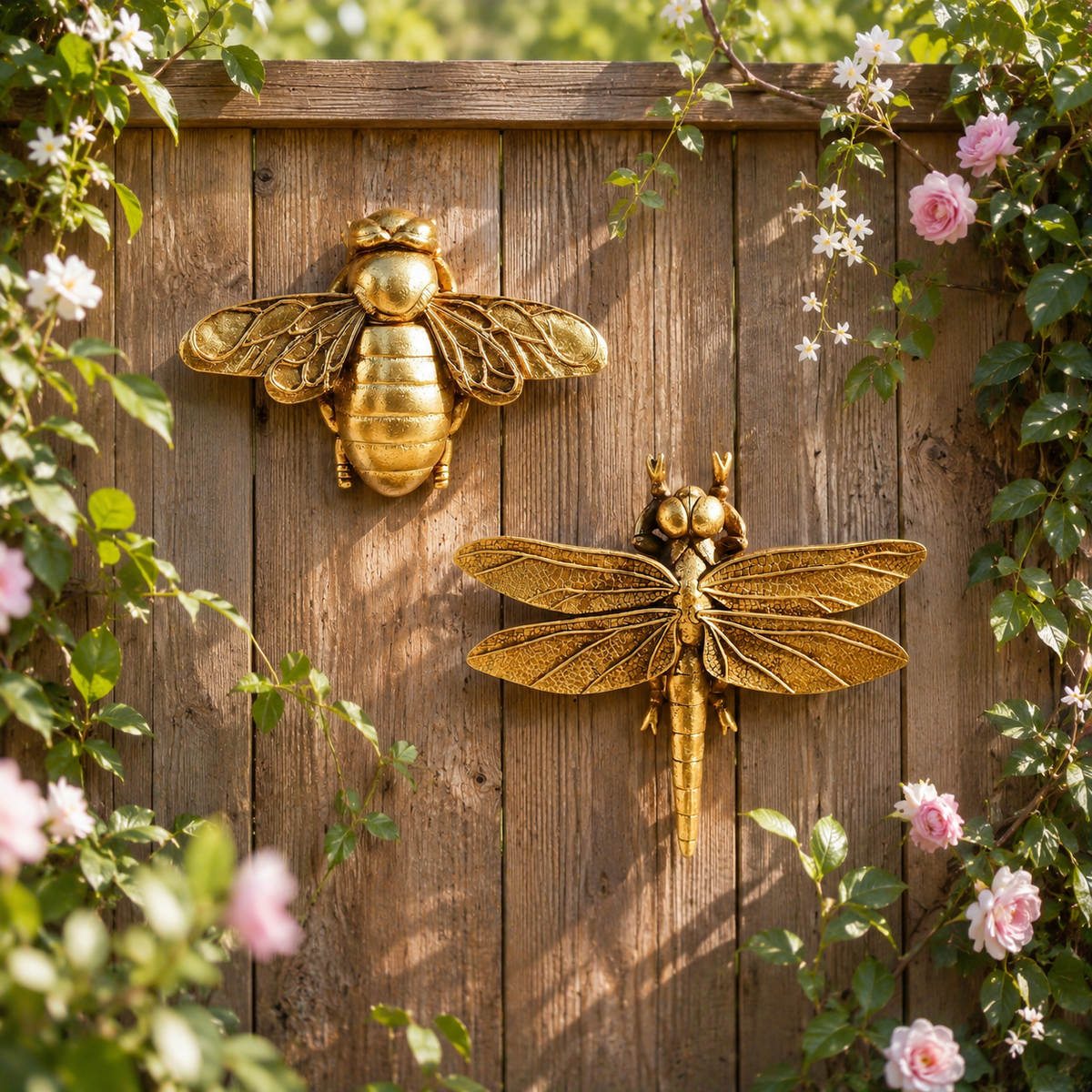 Golden Bee Wall Decor 🐝 – 3D Whimsical Insect Art