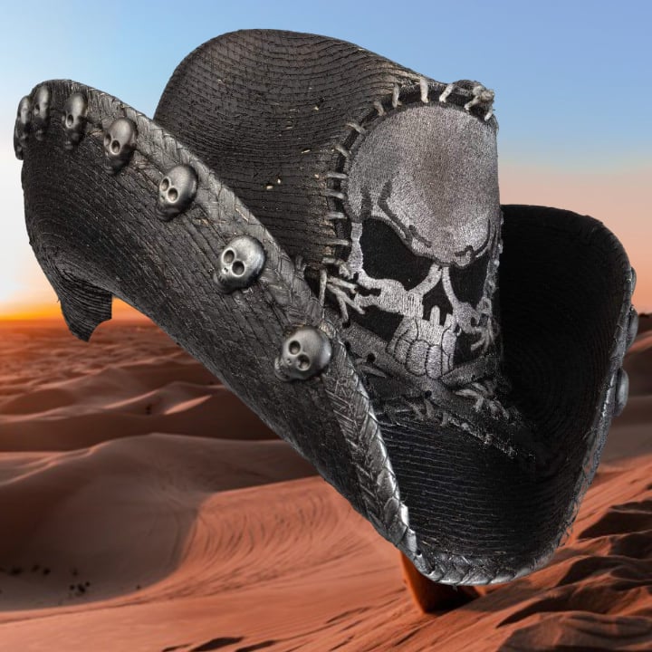 🔥LAST DAY SALE 49% OFF☠️🎩Heavy Metal Rocker Handstitched Skull Hat