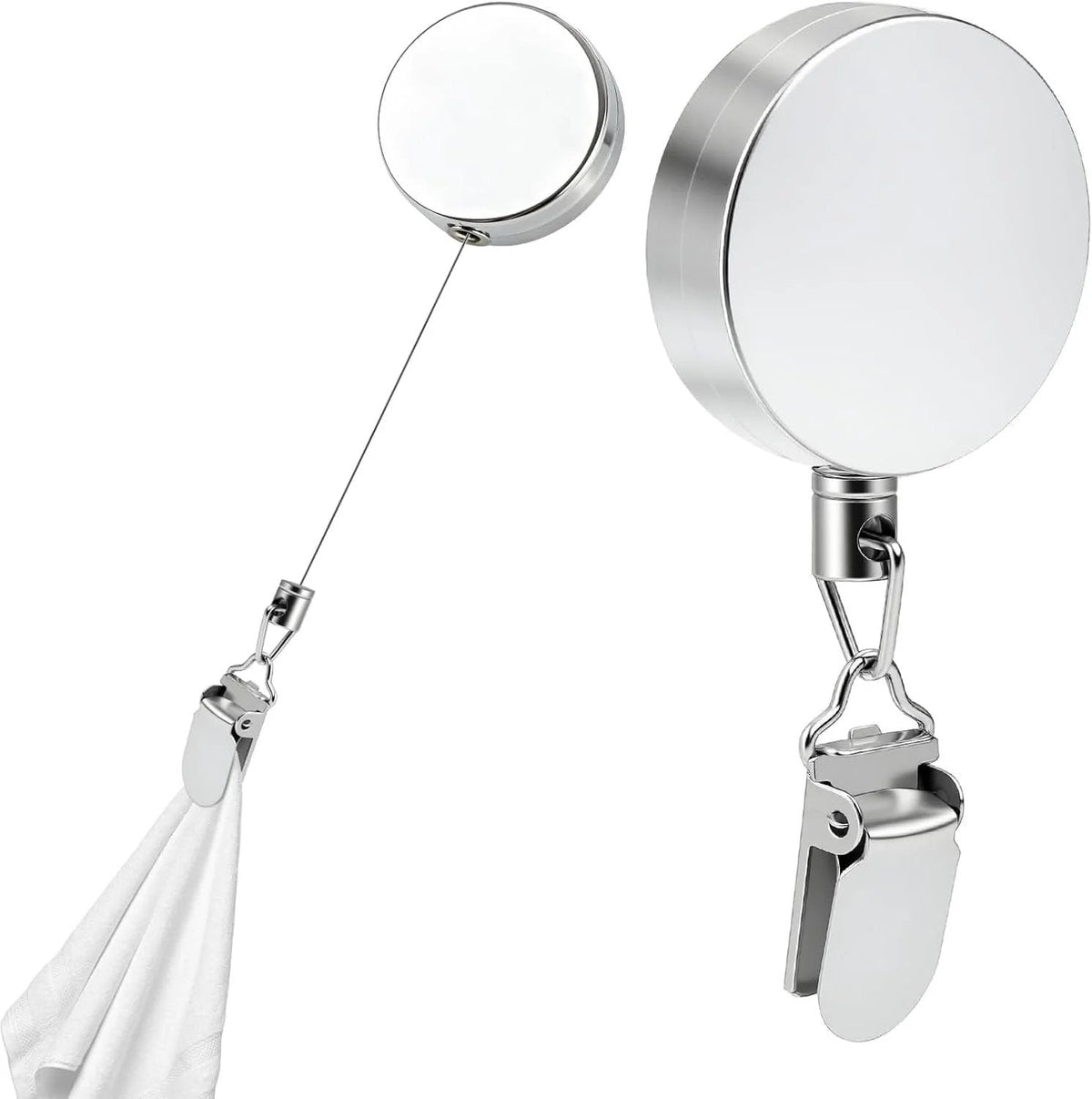Retractable Towel Holder Clips – No-Drill Self-Adhesive Hangers