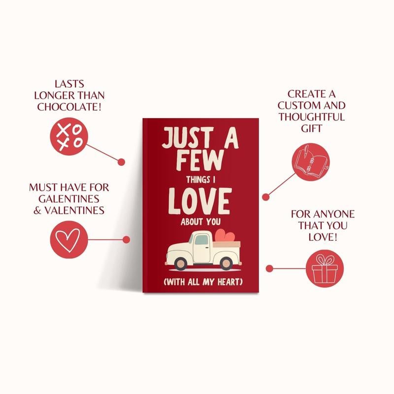 💖✨Just A Few Things I Love About You (With All My Heart) Fill In The Blank Gift Book