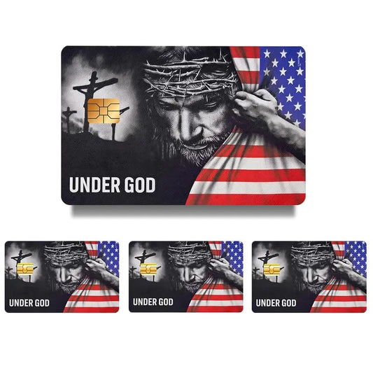 🔥Hot Sale 49% OFF - 💳✝️ Faith & Patriot Card Sticker Set – Inspirational Credit Card Stickers with Cross & Scripture Designs
