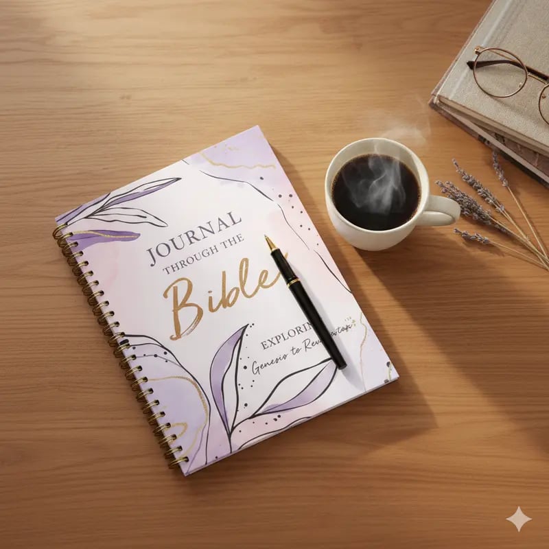 ✝️ 📔 Journal Through the Bible, Spiral-Bound, with Tear-Out Memorization Cards: Explore Genesis to Revelation 🙏