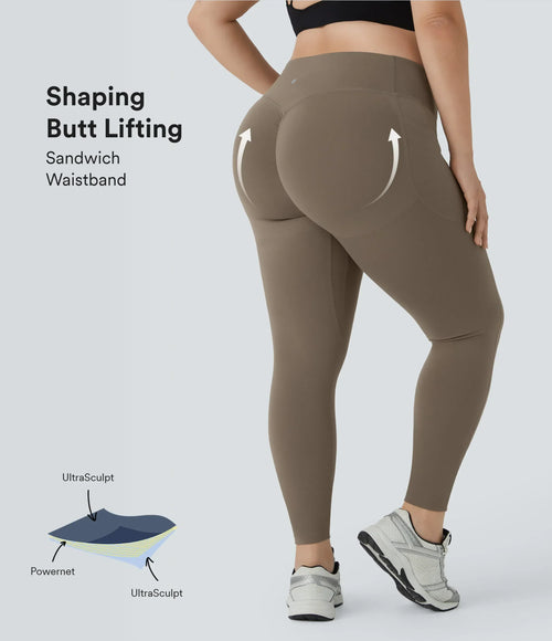 High Waisted Tummy Control Shaping Training Leggings Plus size