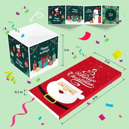 ✨✨ Christmas Exploding Confetti Surprise Card – Pop-Up Joy in Every Envelope 🎄✨