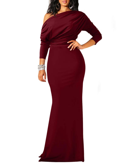 💃WOMEN'S ELEGANT SLEEVELESS OFF SHOULDER BODYCON LONG FORMAL PARTY EVENING DRESS(🔥Same as in the video)