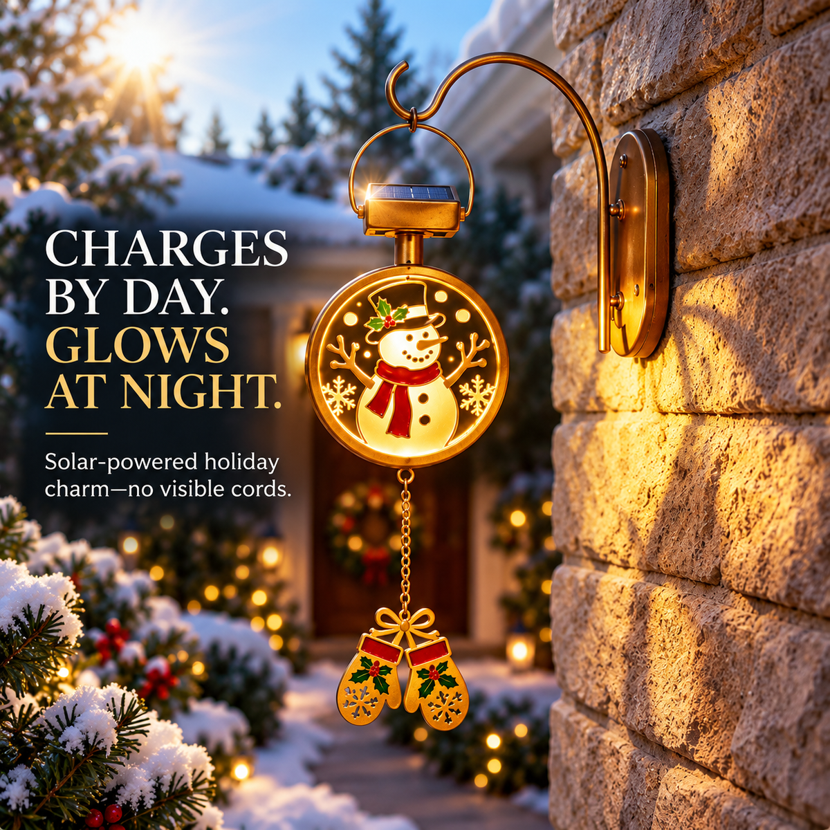 ⏳ Last Day 49% OFF - Christmas Glow Solar Wall Lantern