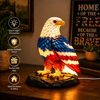 🔥Last Day 49% OFF - 🦅🌙U.S. 250th Eagle Stained Table Lamp✨