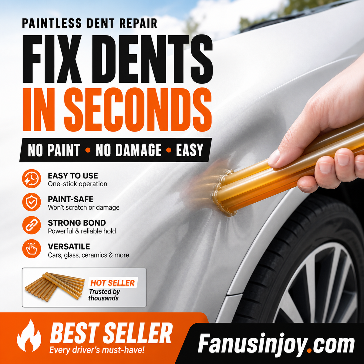 ✨️! 🛠️Fix car dents effortlessly! 🚗Paintless Dent Repair Glue Stick for Car