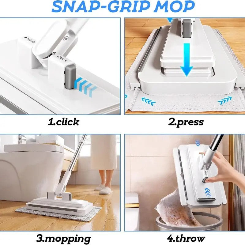 360° Rotatable Flat Floor Mop Press Mop for Home Cleaning