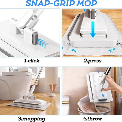 360° Rotatable Flat Floor Mop Press Mop for Home Cleaning