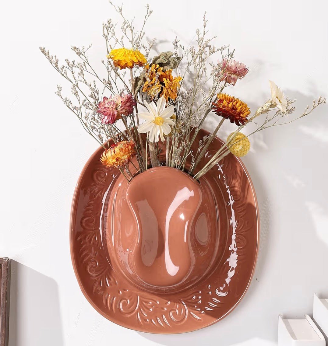 🔥Last Day 49% OFF - 🤠Handmade Ceramic Cowgirl Hat Vase🌵