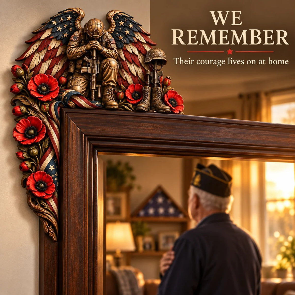 ❤️‍🔥Patriotic American Flag & Cross& Veteran Door Frame Corner Decor